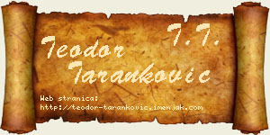 Teodor Taranković vizit kartica